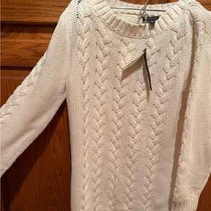 Talbots Cream Cable Knit Sweater